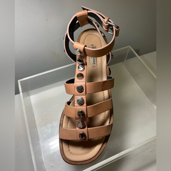 Balenciaga studed gladiador sandals nude laather sz 39.5 made in italy - Picture 14 of 15
